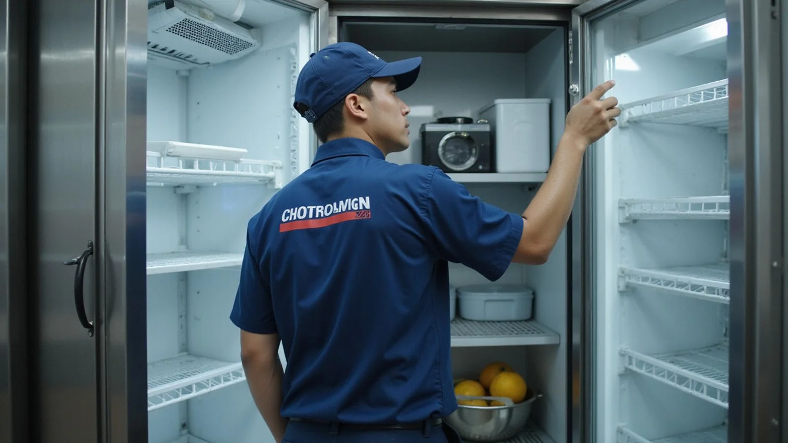 Chill Pro technician at SS2 cafe performing commercial refrigeration maintenance